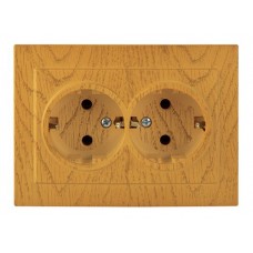 Розетка Nilson Touran дуб 2-на з заземленням Розетка Nilson Touran дуб 2-на з заземленням