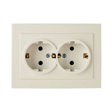 Розетка    Nilson Touran крем 2-на з заземленням