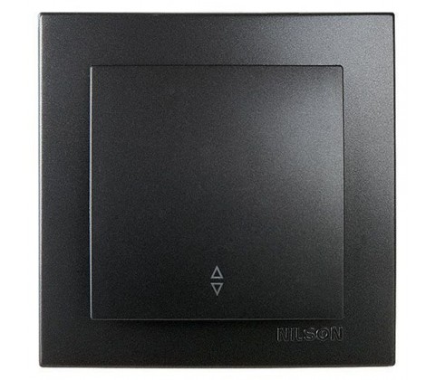 Вимикач    Nilson Touran чорний прохідний 1кл