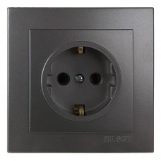 Розетка    Nilson Touran антрацит 1-на з заземленням