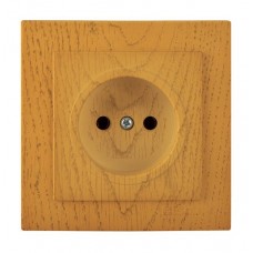 Розетка Nilson Touran дуб 1-на без заземлення Розетка Nilson Touran дуб 1-на без заземлення