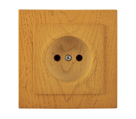 Розетка Nilson Touran дуб 1-на без заземлення Розетка Nilson Touran дуб 1-на без заземлення