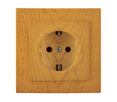 Розетка Nilson Touran дуб 1-на з заземленням Розетка Nilson Touran дуб 1-на з заземленням