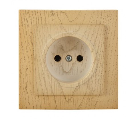 Розетка Nilson Touran клен 1-на без заземлення Розетка Nilson Touran клен 1-на без заземлення