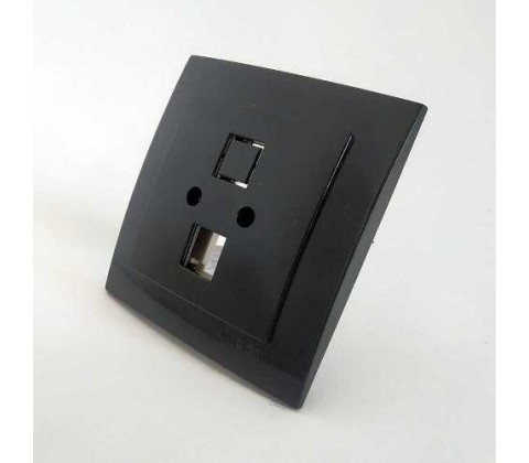 Розетка Nilson Touran чорна комп'ютерна без модуля Розетка Nilson Touran чорна комп'ютерна без модуля