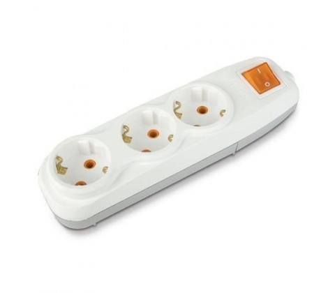 Колодка Nilson 3-на з заземленням з вимикачем