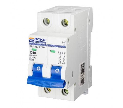 Автоматичний вимикач АСКО 6кА C 2р 40А Автоматичний вимикач АСКО 6кА C 2р 40А