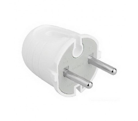 Вилка  Nilson без заземлення біла