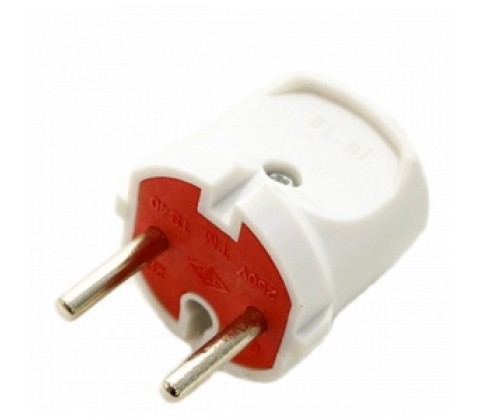 Вилка EL-BI без заземлення біло-червона Вилка EL-BI без заземлення біло-червона
