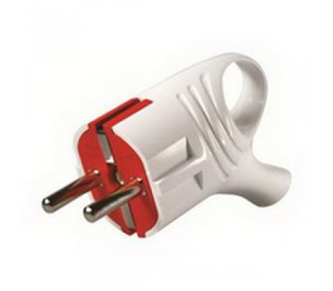 Вилка EL-BI з ручкою з заземленням біло-червона Вилка EL-BI з ручкою з заземленням біло-червона