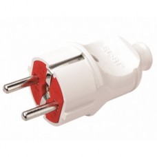 Вилка EL-BI з заземленням біло-червона Вилка EL-BI з заземленням біло-червона