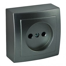 Розетка    Nilson Themis антрацит 1-на без заземлення